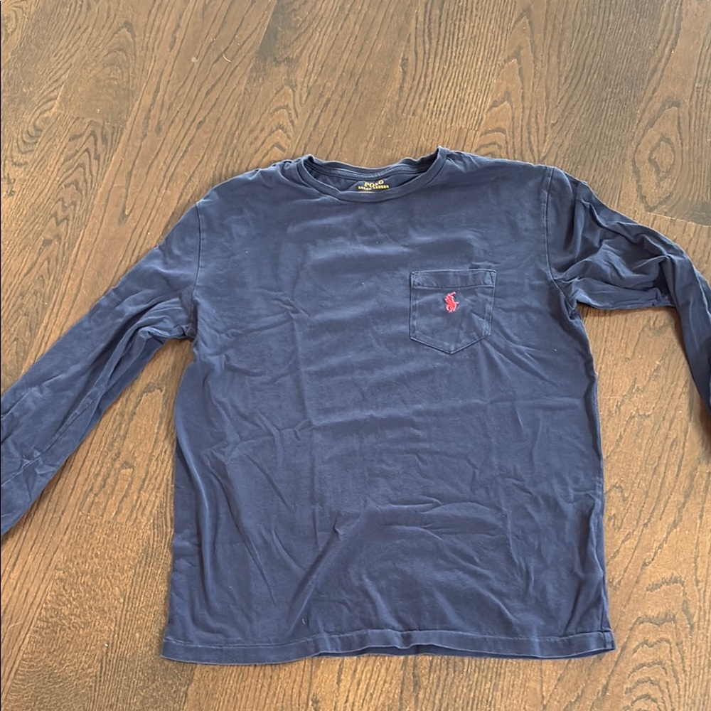 Ralph Lauren Blue Label Long Sleeve Blue Tee with Logo